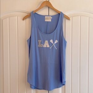 Judith March Women's LA Lacrosse Tank Top Embroidered Blue Size XL